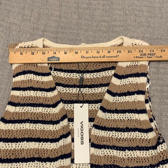 NWT Vigoss Womens MED Crochet Pointelle Knit Cardigan Sweater Cottagecore Boho - Picture 9 of 12